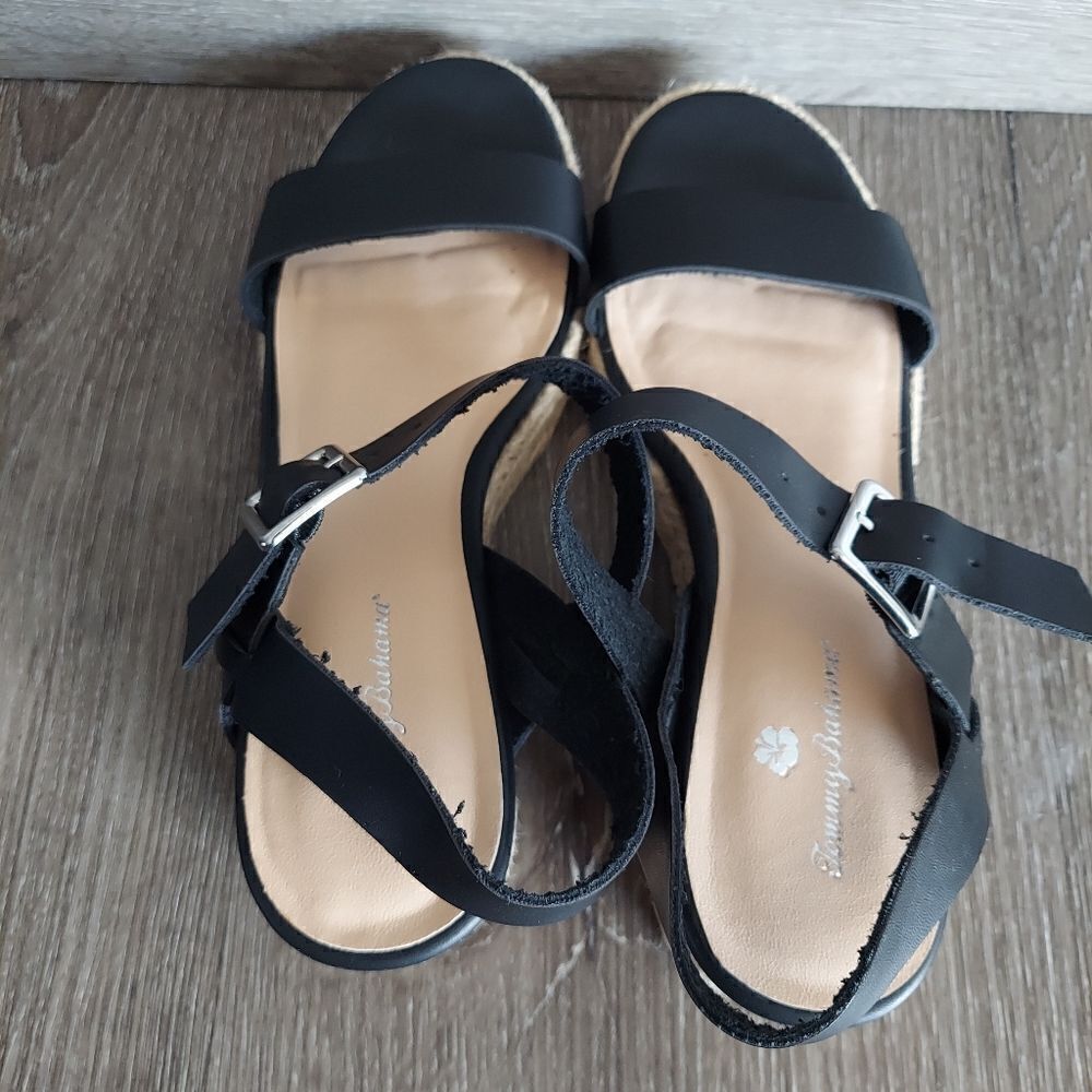 Tommy Bahama Jona Espadrille Wedge Sandals Black Size 9 View 6